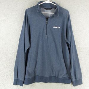 Travis Mathew Men XL Blue Pullover 1/4 Zip MockNeck Long Sleeve Lightweight Golf